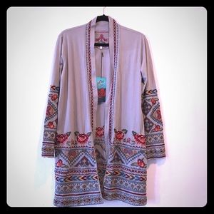 JWLA for Johnny Was Long Embroidered Coat